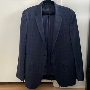Kenneth Cole navy plaid suit